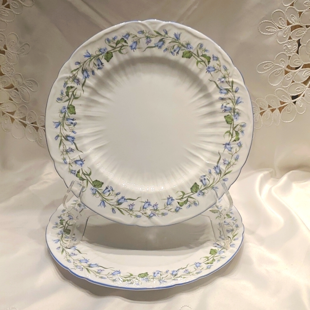 Set of 2, DINNER PLATES Shelley HAREBELL Vintage